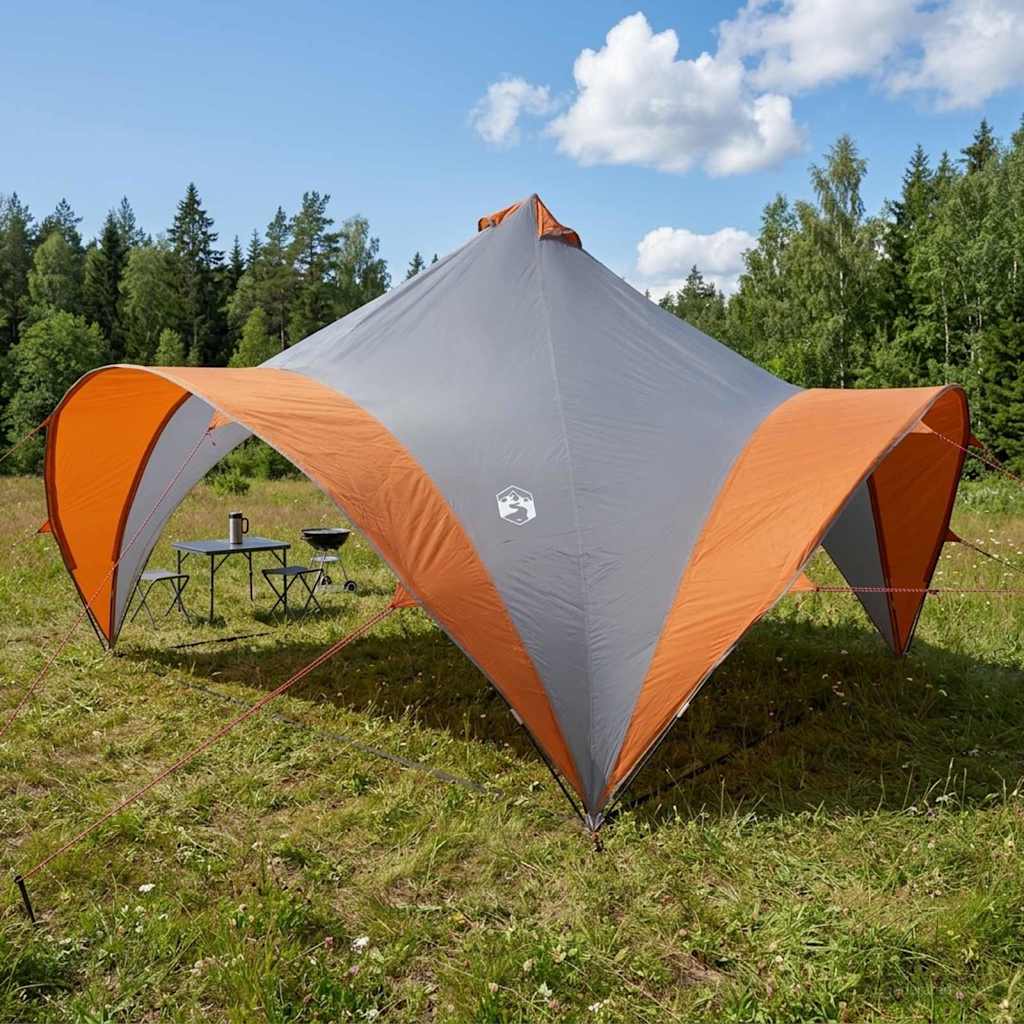 Pidutelgid Hall ja oranž 400 x 400 x 322 cm Polüester ja teras