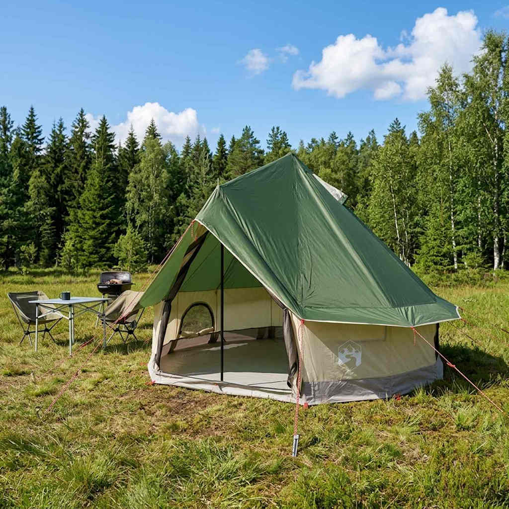 Tipi telk 4-kohaline Roheline Polüester ja teras