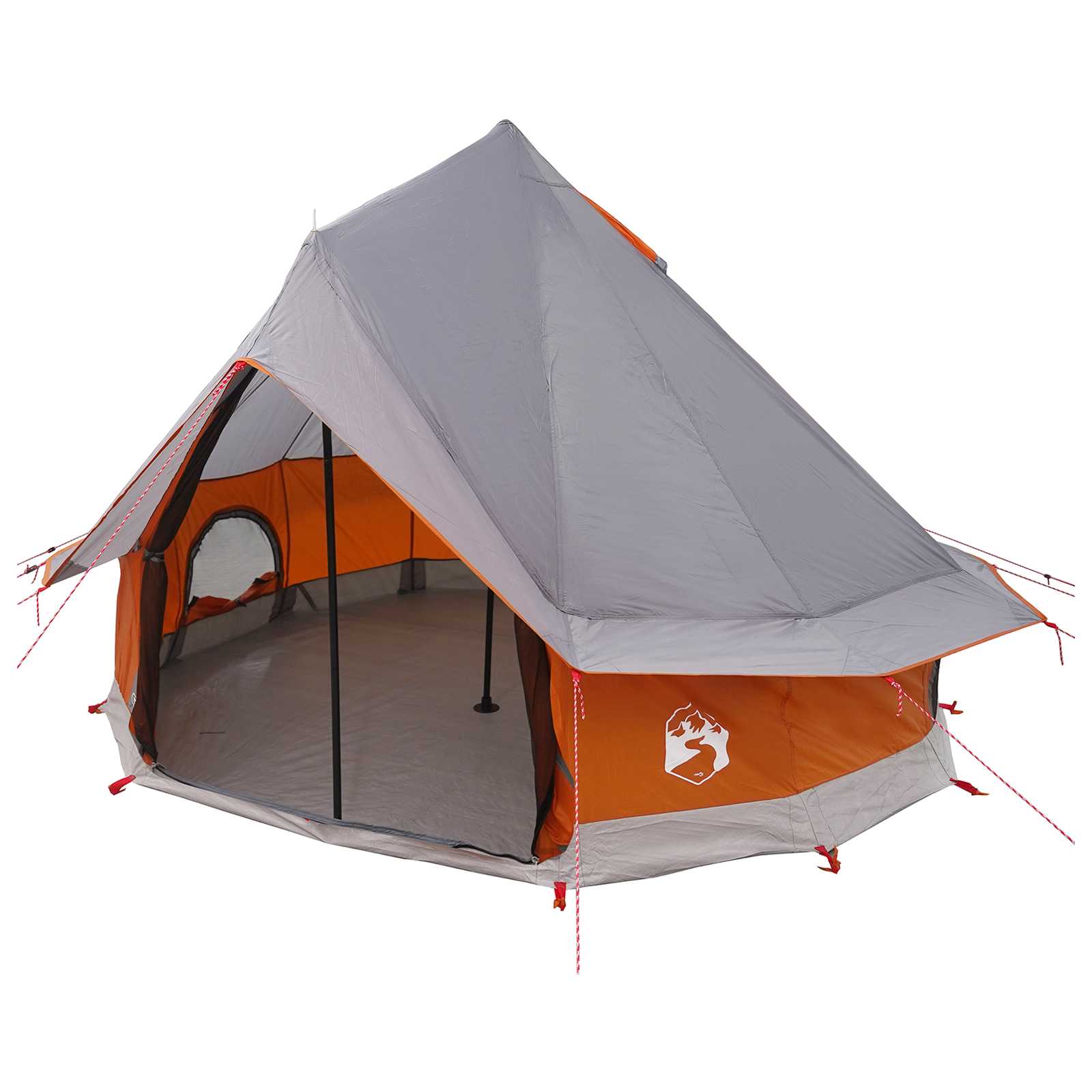 Tipi telk 4-kohaline Hall ja oranž Polüester ja teras