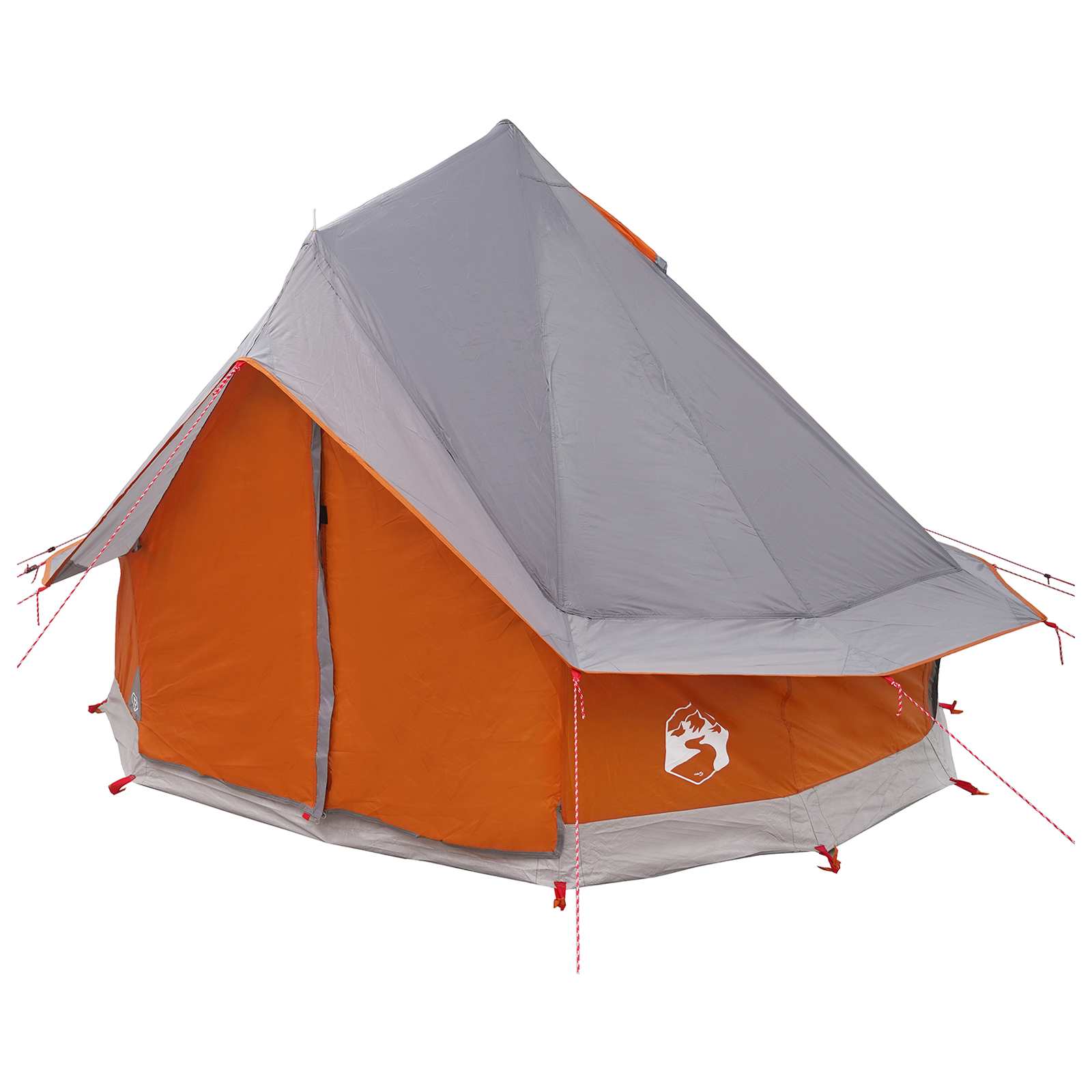 Tipi telk 4-kohaline Hall ja oranž Polüester ja teras