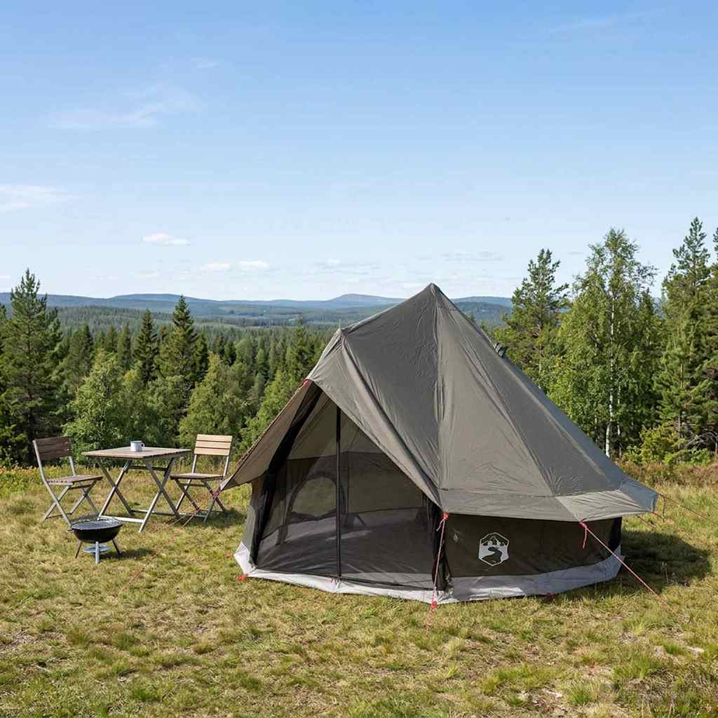 Tipi telk 4-kohaline Pruun Hall Polüester ja teras
