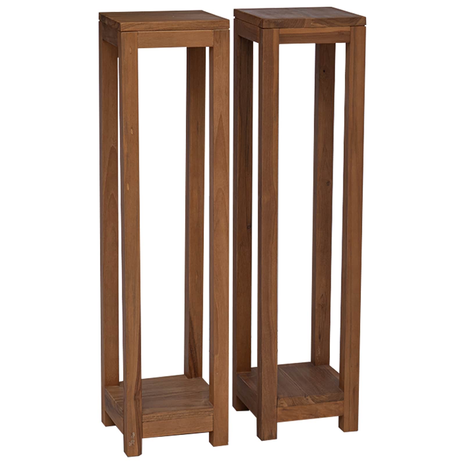 Taimede alus 2 tk Naturaalne 25 x 25 x 100 cm Tugev teakpuit