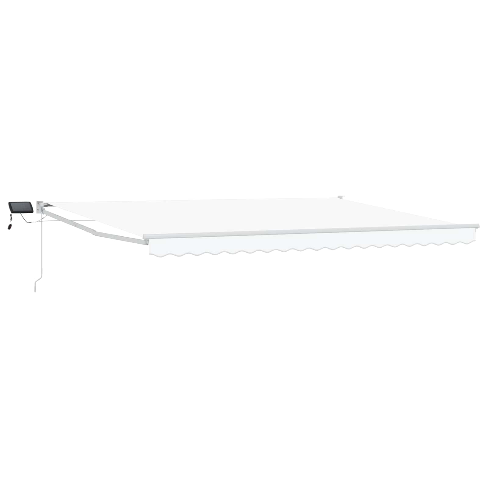 Käsitsi juhitav varikatus koos LED-idega Valge 4 × 3 m