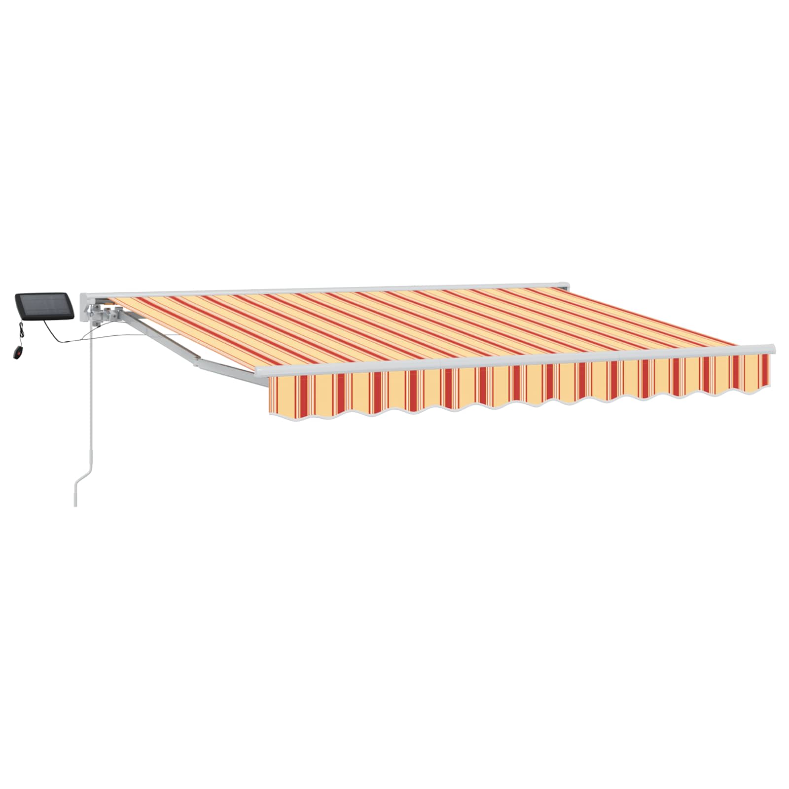 Manuaalne varikatus LED-idega Kollane ja oranž 2,5 x 2 m