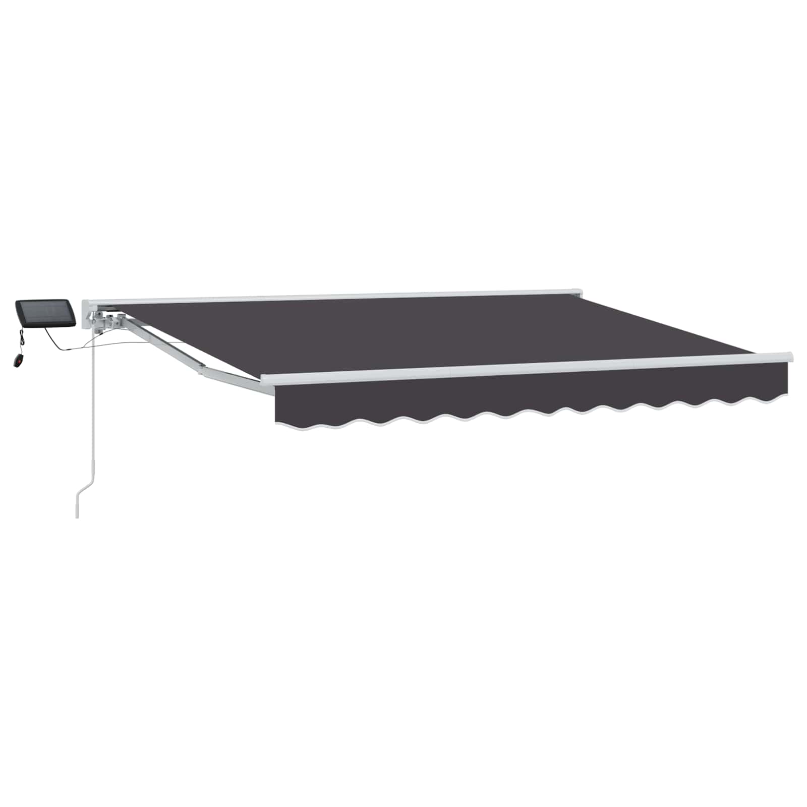 Manuaalne varikatus LED-idega Valge ja antratsiit 3,5 x 2 m