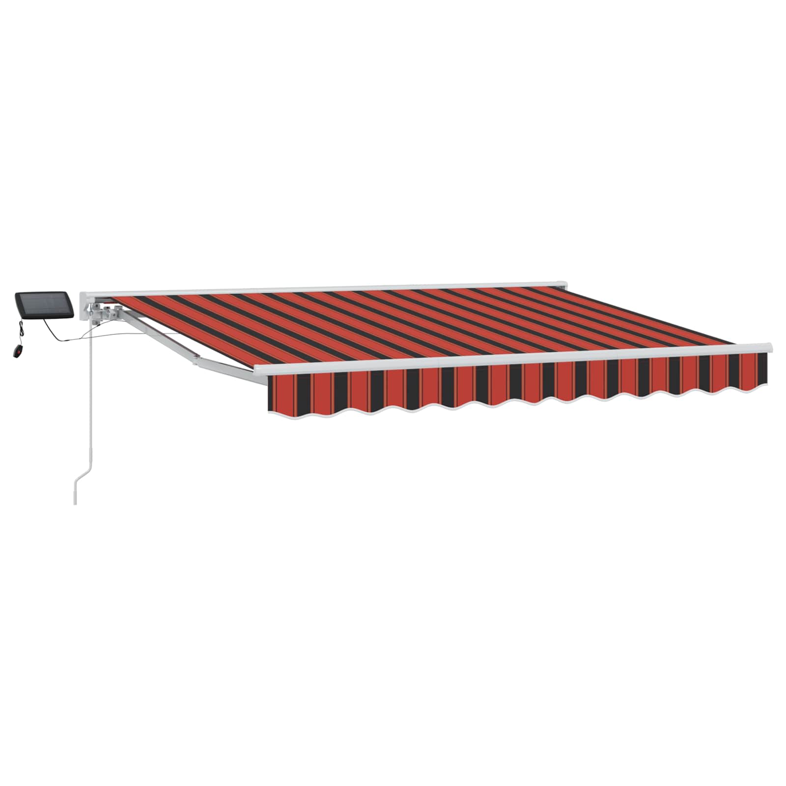 Manuaalne varikatus LED-idega Oranž, Must ja Valge 3 x 2,5 m