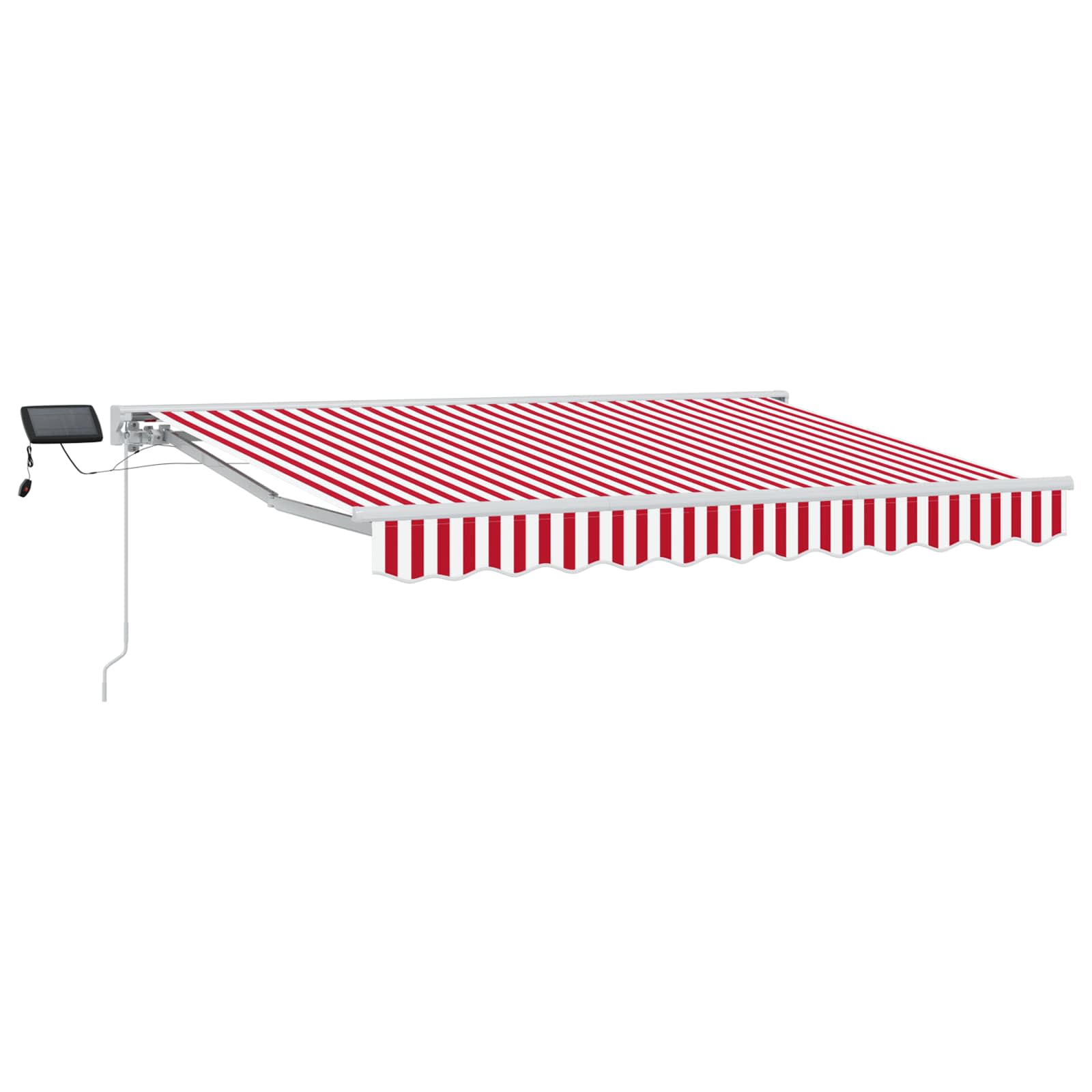 Manuaalne varikatus LED-idega Punane ja valge 3 x 2,5 m