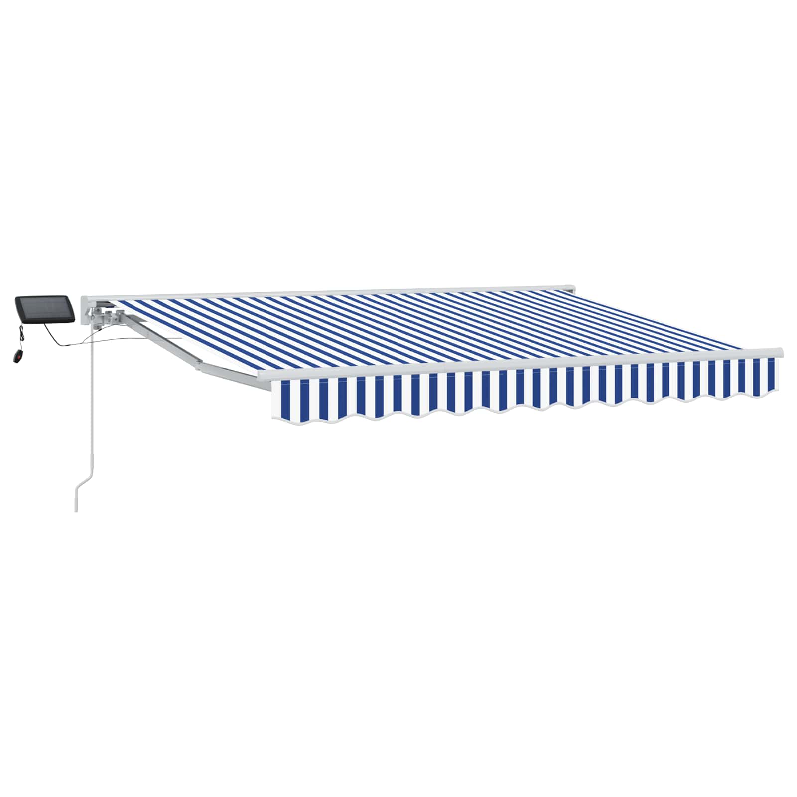 Manuaalne varikatus LED-idega Sinine ja Valge 3,5 x 2,5 m