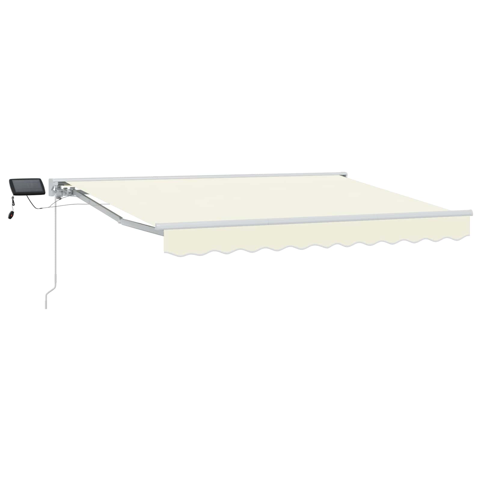 Manuaalne varikatus LED-idega Kreem ja valge 3,5 x 2,5 m