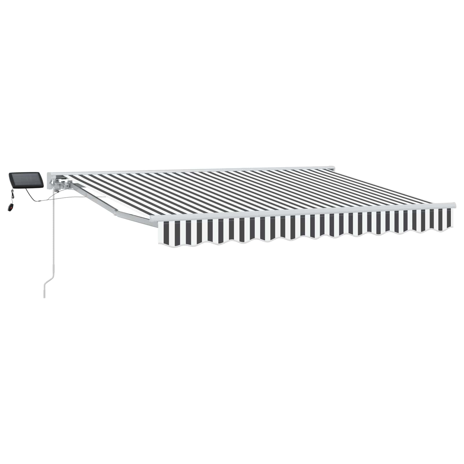 Manuaalne varikatus LED-idega Anthracite ja valge 3,5 x 2,5 m