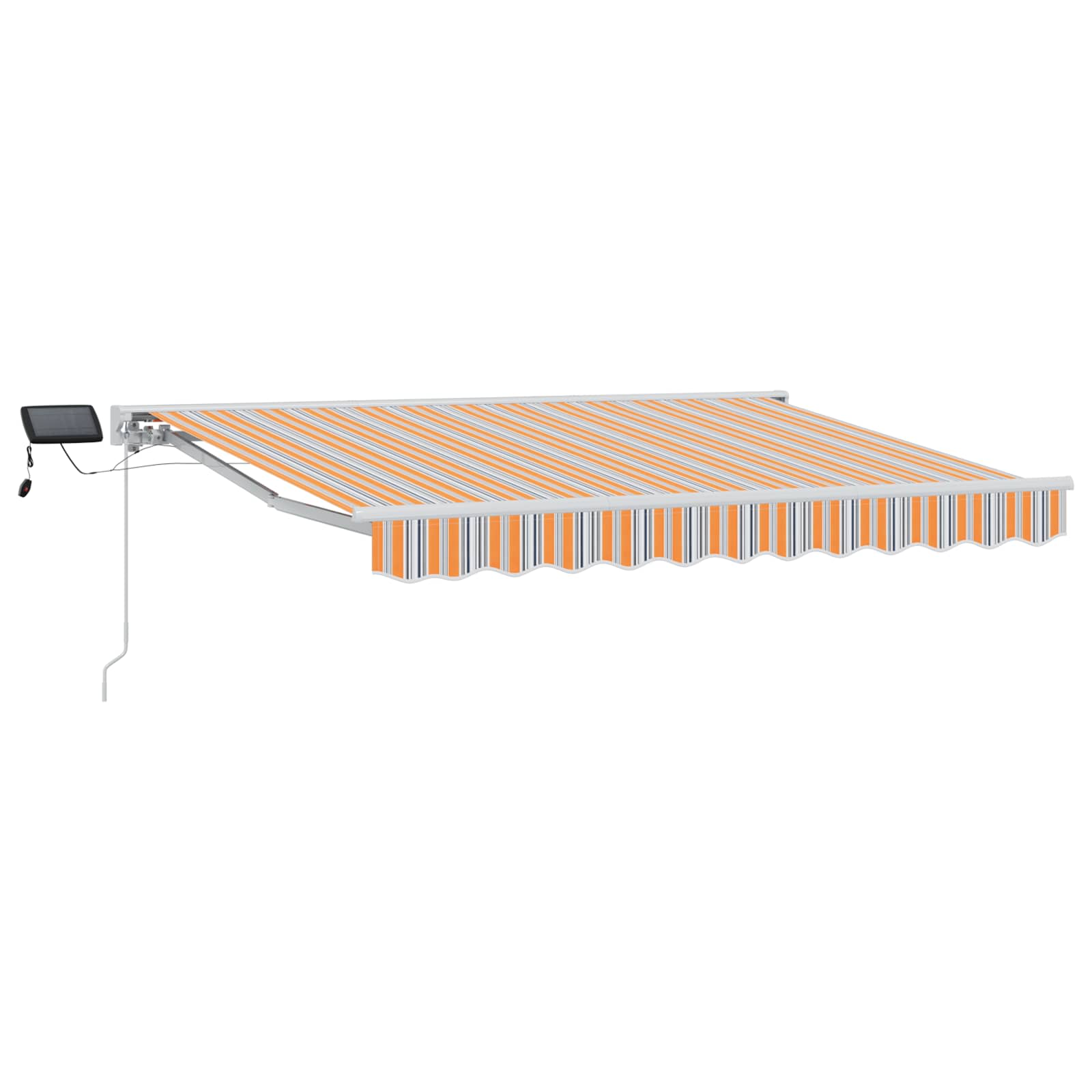 Manuaalne varikatus LED-idega Sinine, Oranž, Valge 3,5 x 2,5 m