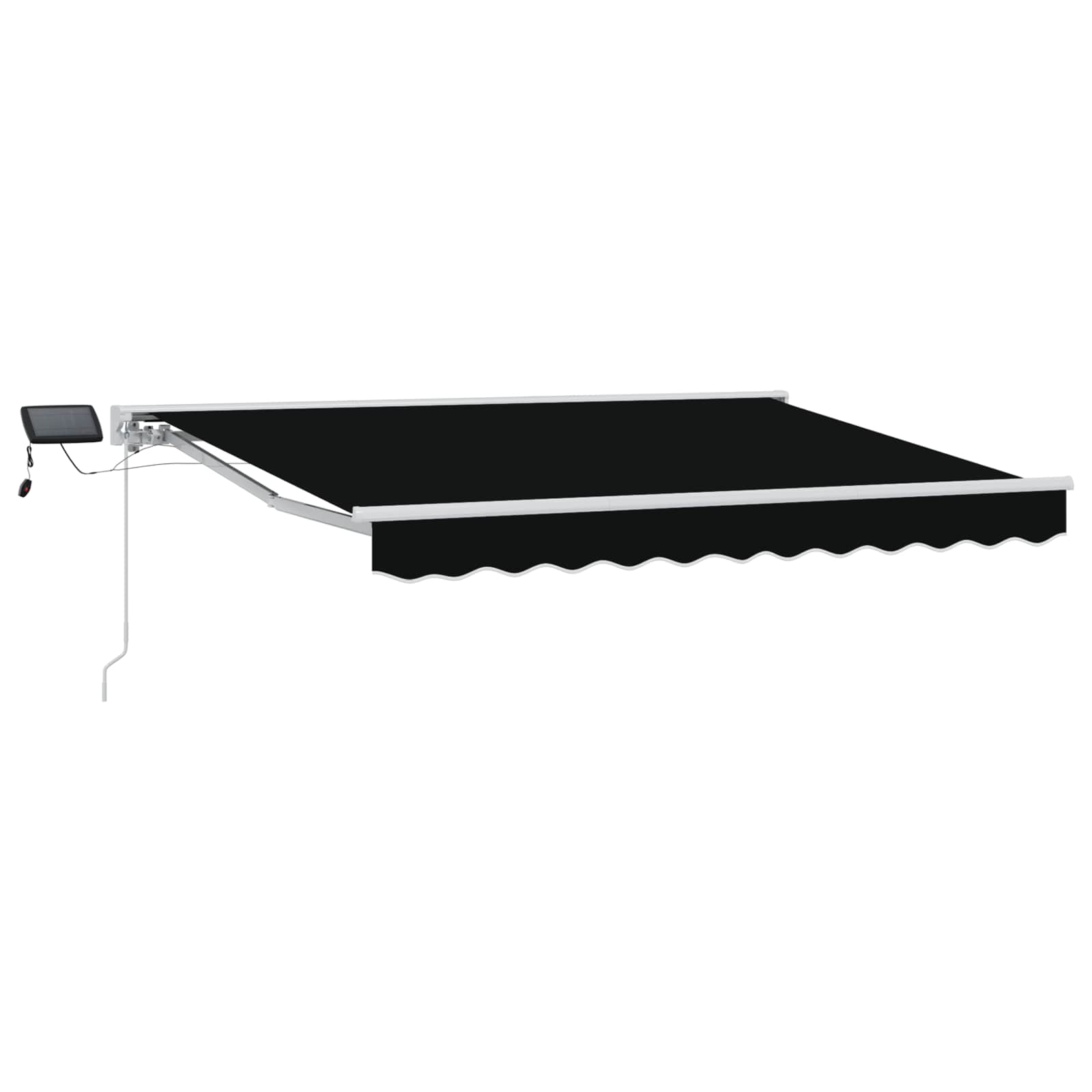 Manuaalne varikatus LED-idega Must ja Valge 3,5 x 2,5 m
