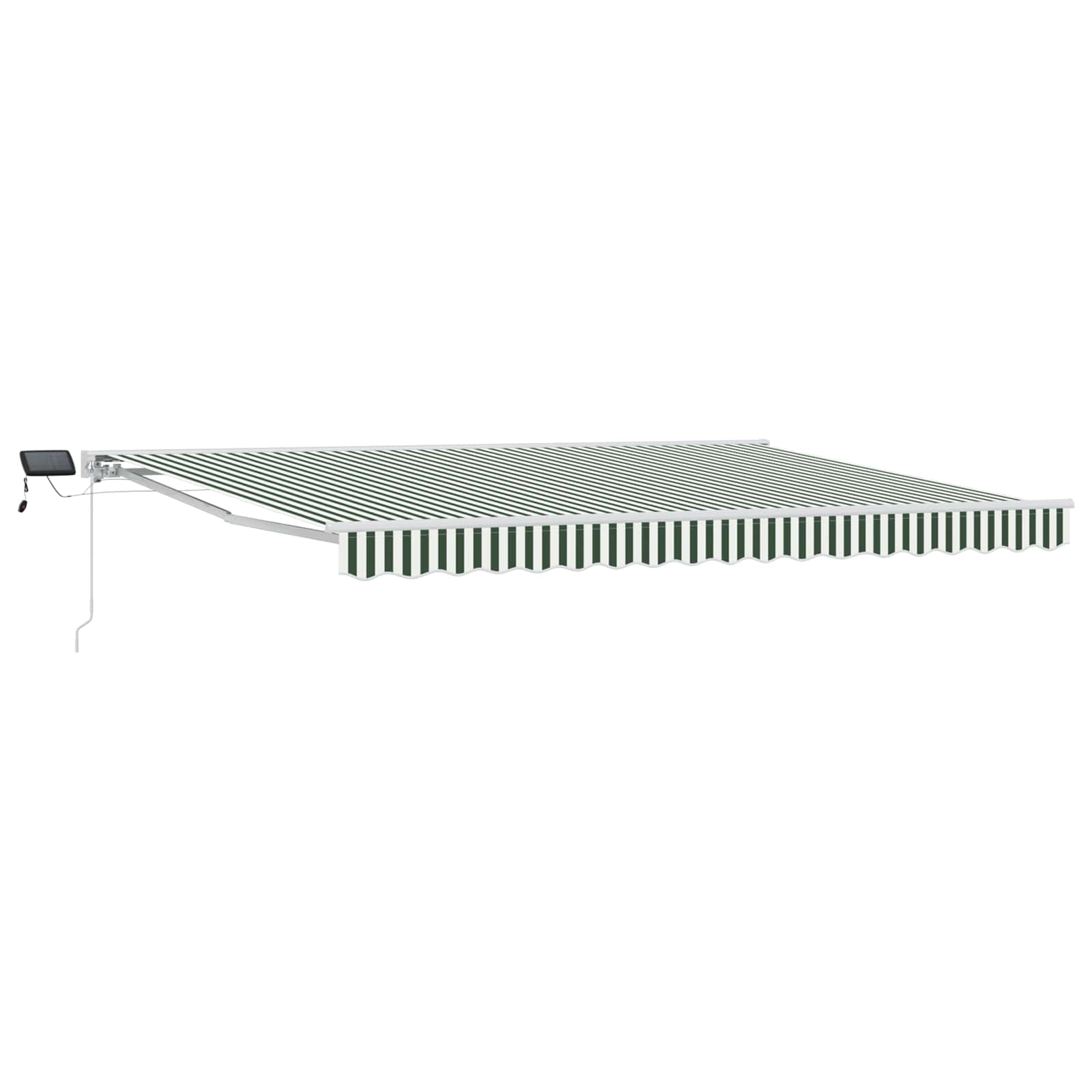 Manuaalne varikatus LED-idega Roheline ja Valge 4 × 3 m