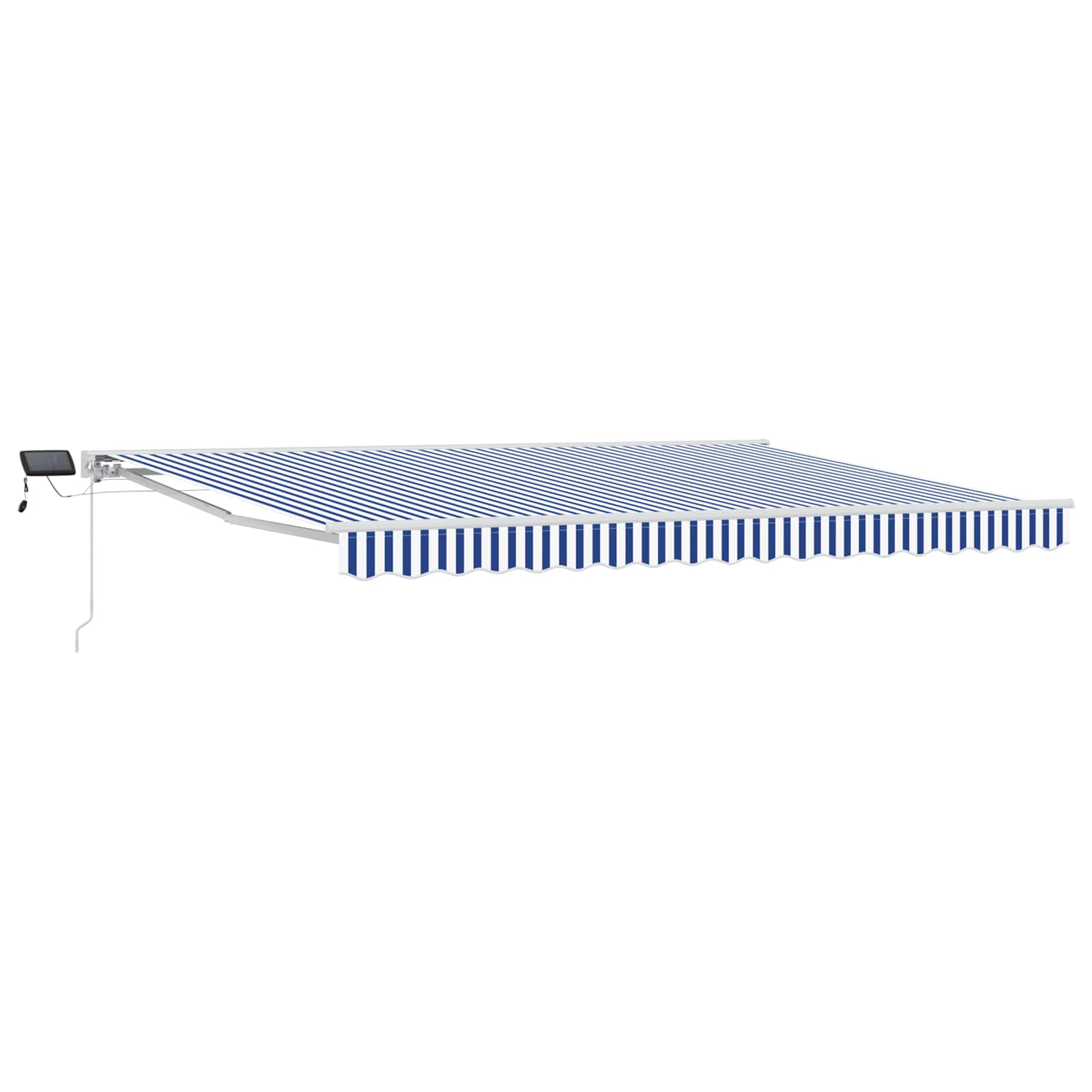 Manuaalne varikatus LED-idega Sinine ja Valge 4 × 3,5 m