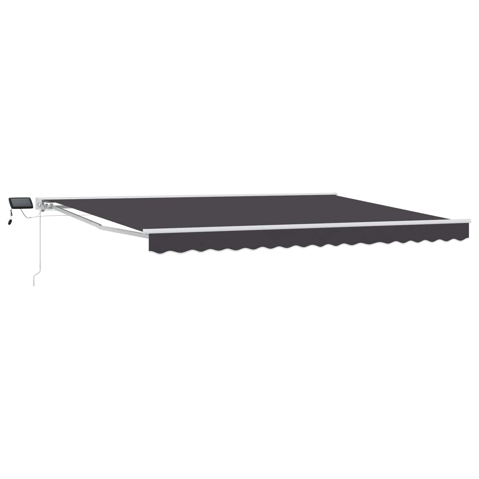 Manuaalne varikatus LED-idega Valge ja antratsiit 4,5 × 3,5 m