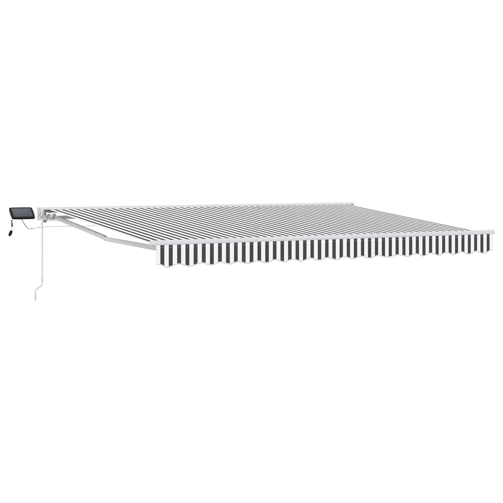 Manuaalne varikatus LED-idega Anthracite ja valge 4,5 × 3,5 m