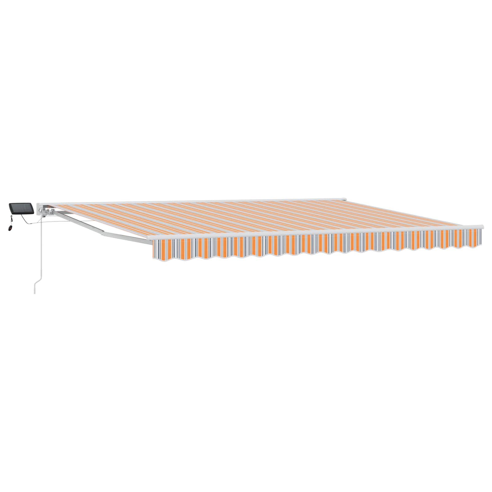 Manuaalne varikatus LED-idega Sinine, Oranž, Valge 5 x 3 m