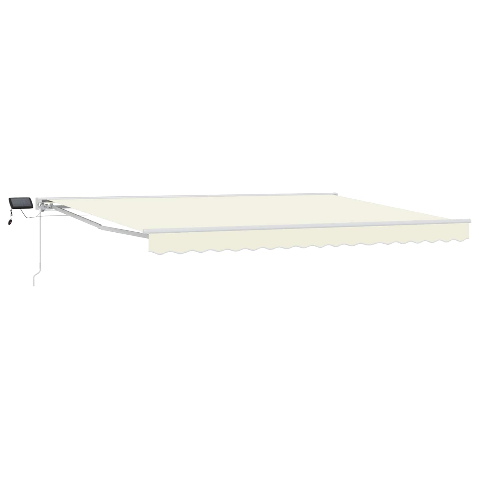 Manuaalne varikatus LED-idega Kreem ja valge 5 × 3,5 m