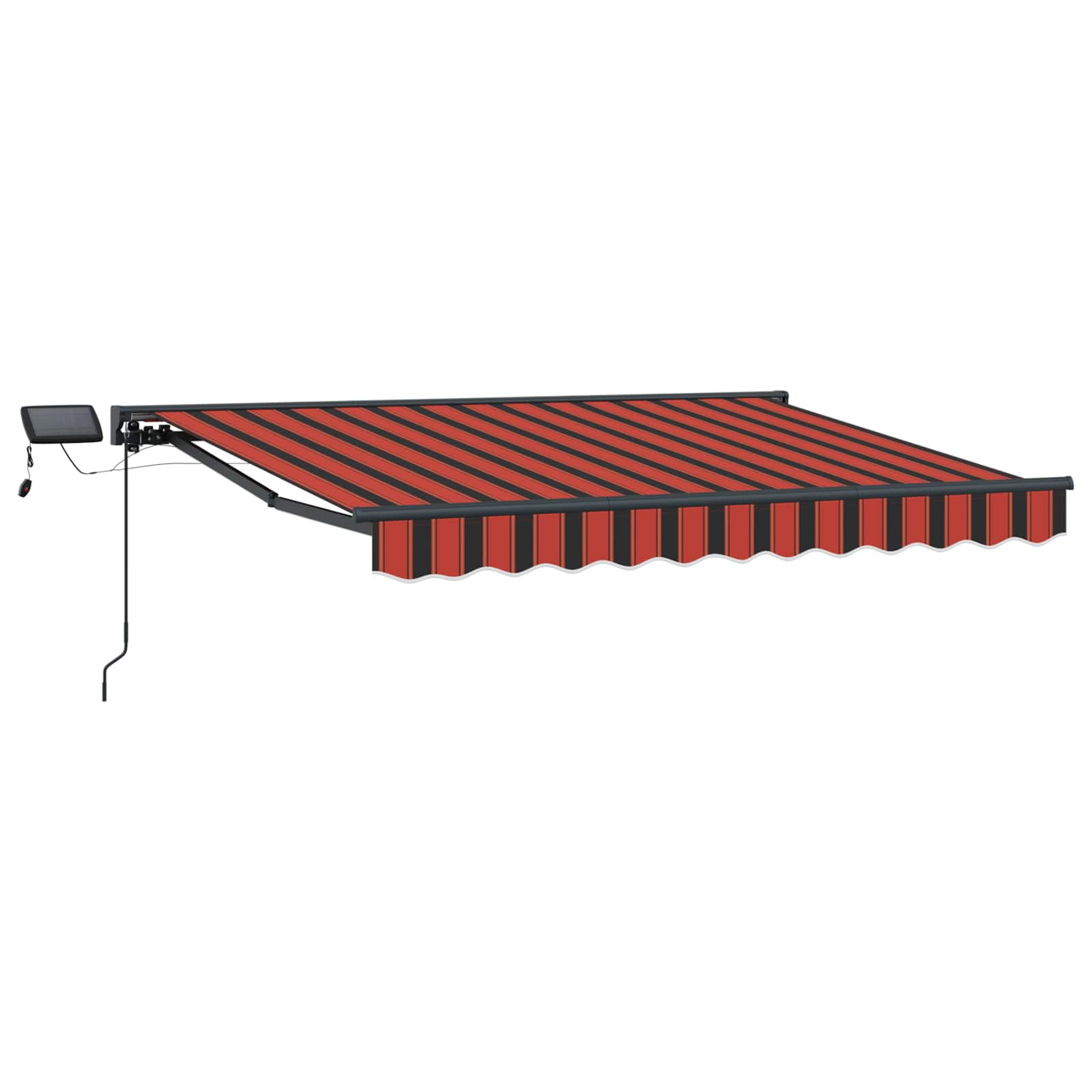 Manuaalne varikatus LED-idega Oranž, Must, Antratsiit 3 x 2,5 m