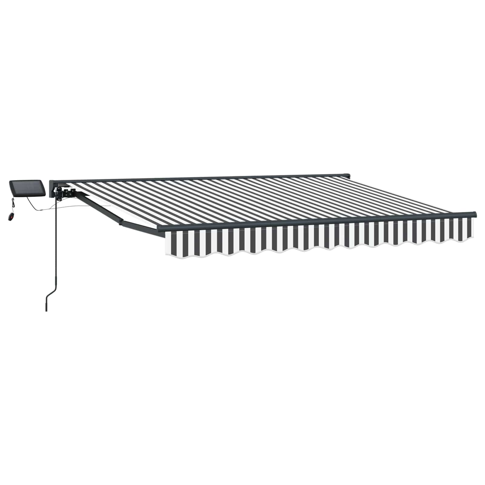Manuaalne varikatus LED-idega Anthracite ja valge 3 x 2,5 m