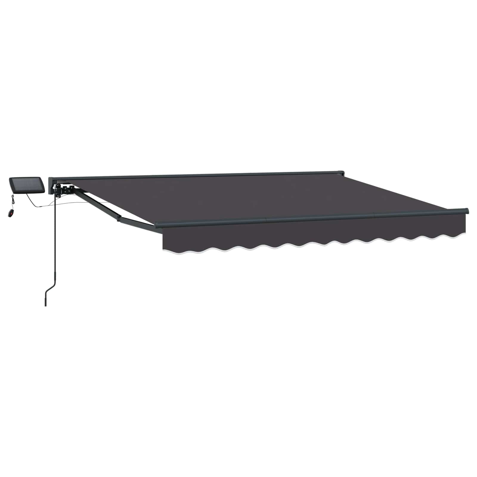 Manuaalne varikatus LED-idega Antratsiit 3,5 x 2,5 m