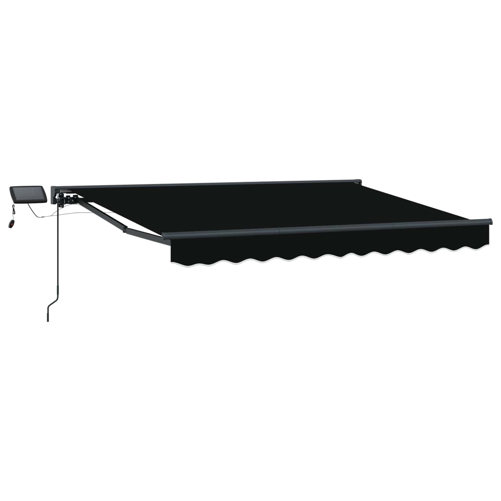 Manuaalne varikatus LED-idega Must ja Anthracite 3,5 x 2,5 m