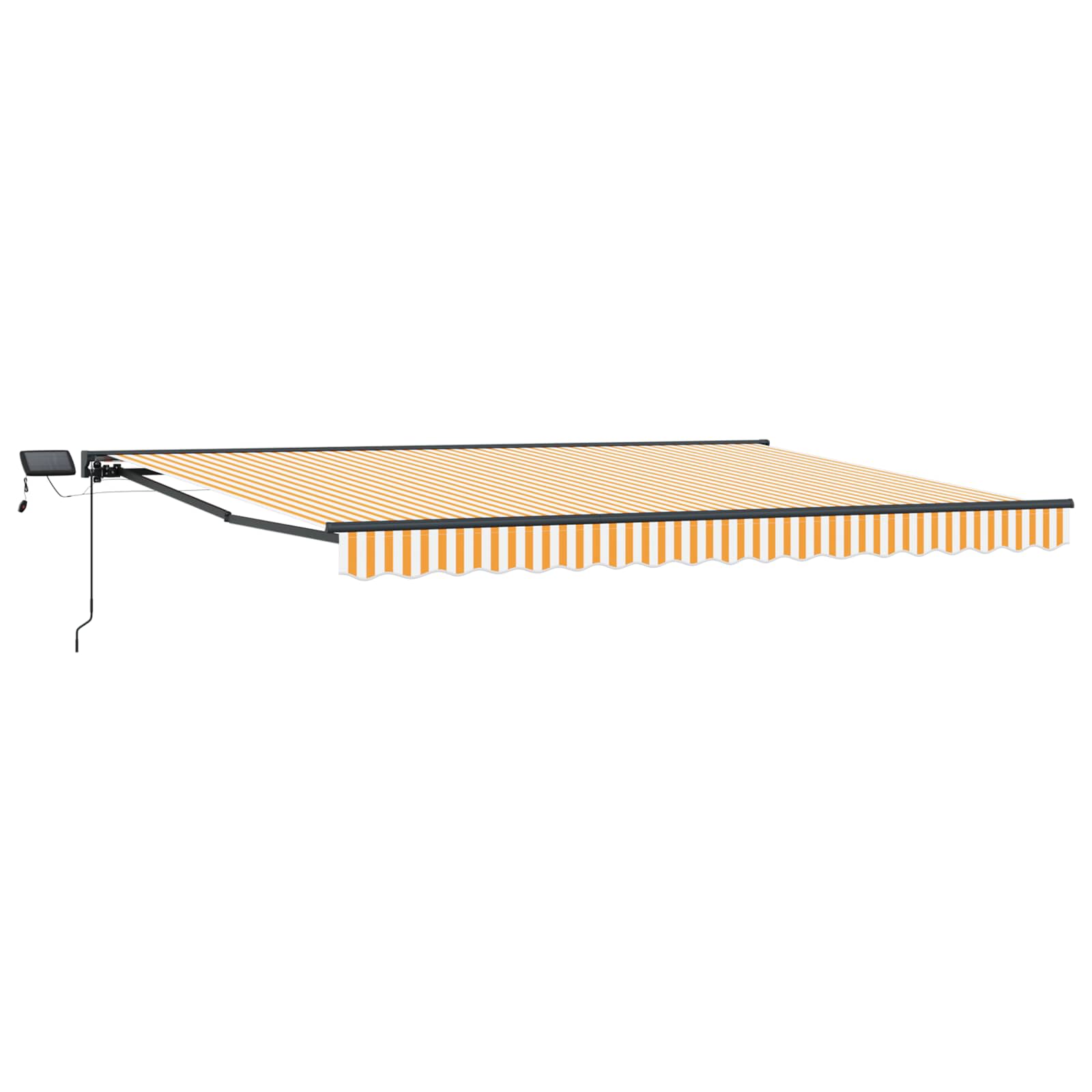 Manuaalne varikatus LED-idega 4 × 3 m Polüester PU-kattega