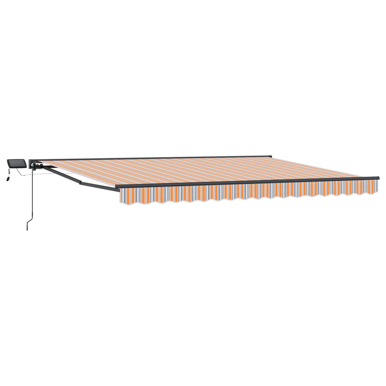 Manuaalne varikatus LED-idega 4,5 × 3 m Polüester PU-kattega