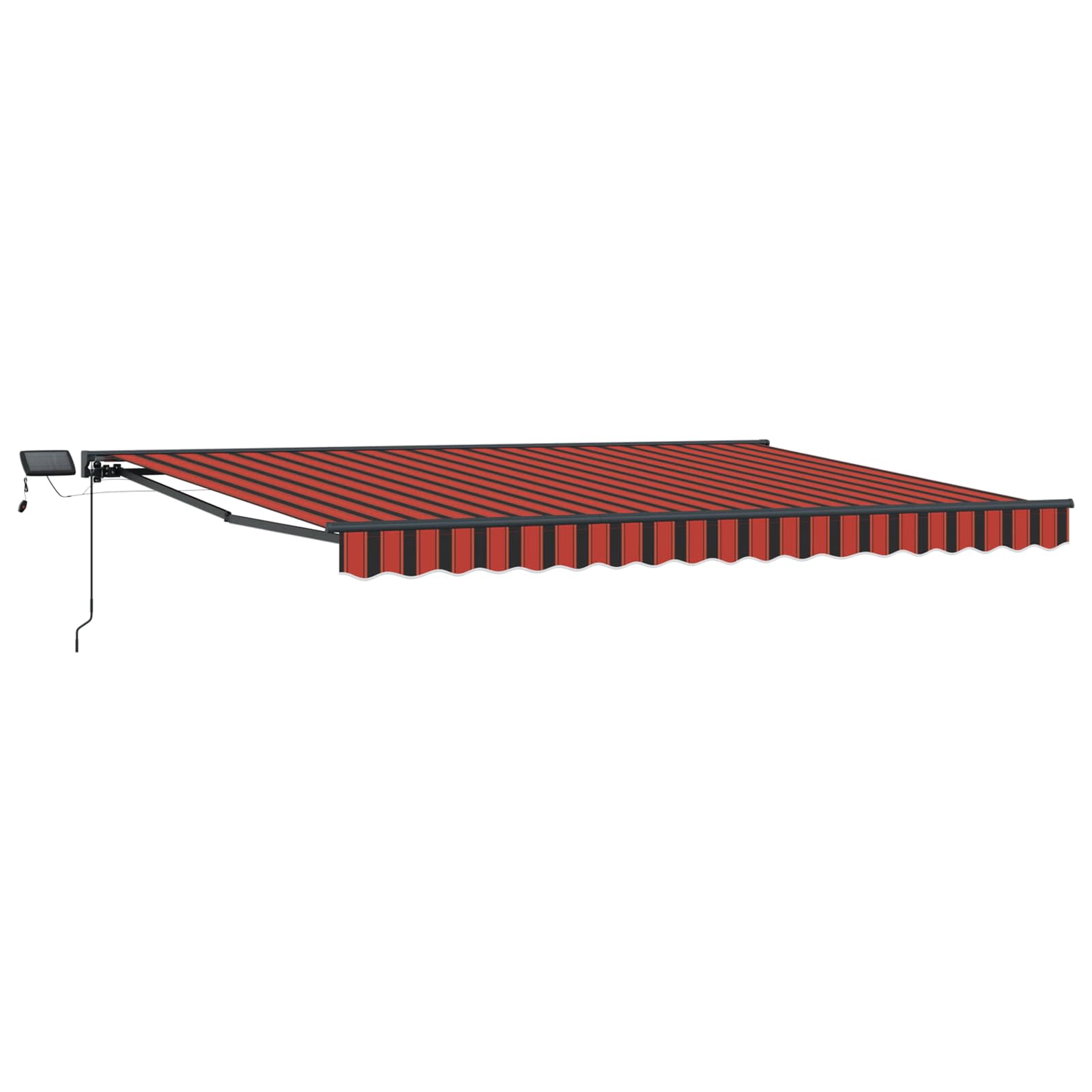Manuaalne varikatus LED-idega 4,5 × 3,5 m Polüester PU-kattega