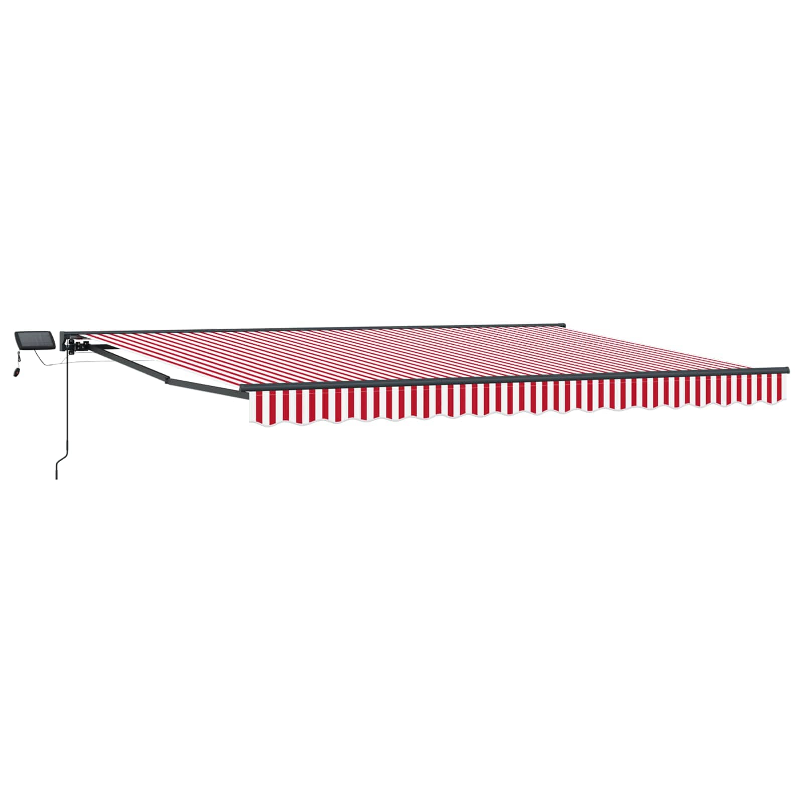 Manuaalne varikatus LED-idega Punane, Valge, Antratsiit 5 x 3 m