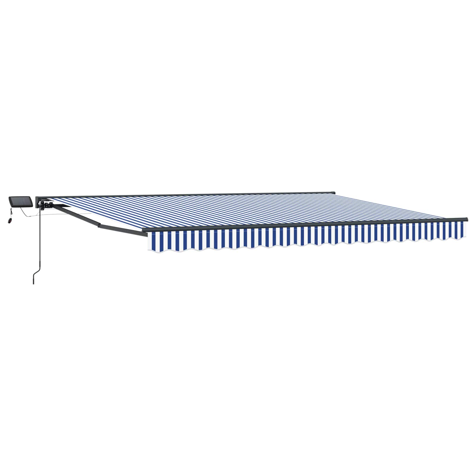 Manuaalne varikatus LED-idega 5 × 3,5 m Polüester PU-kattega