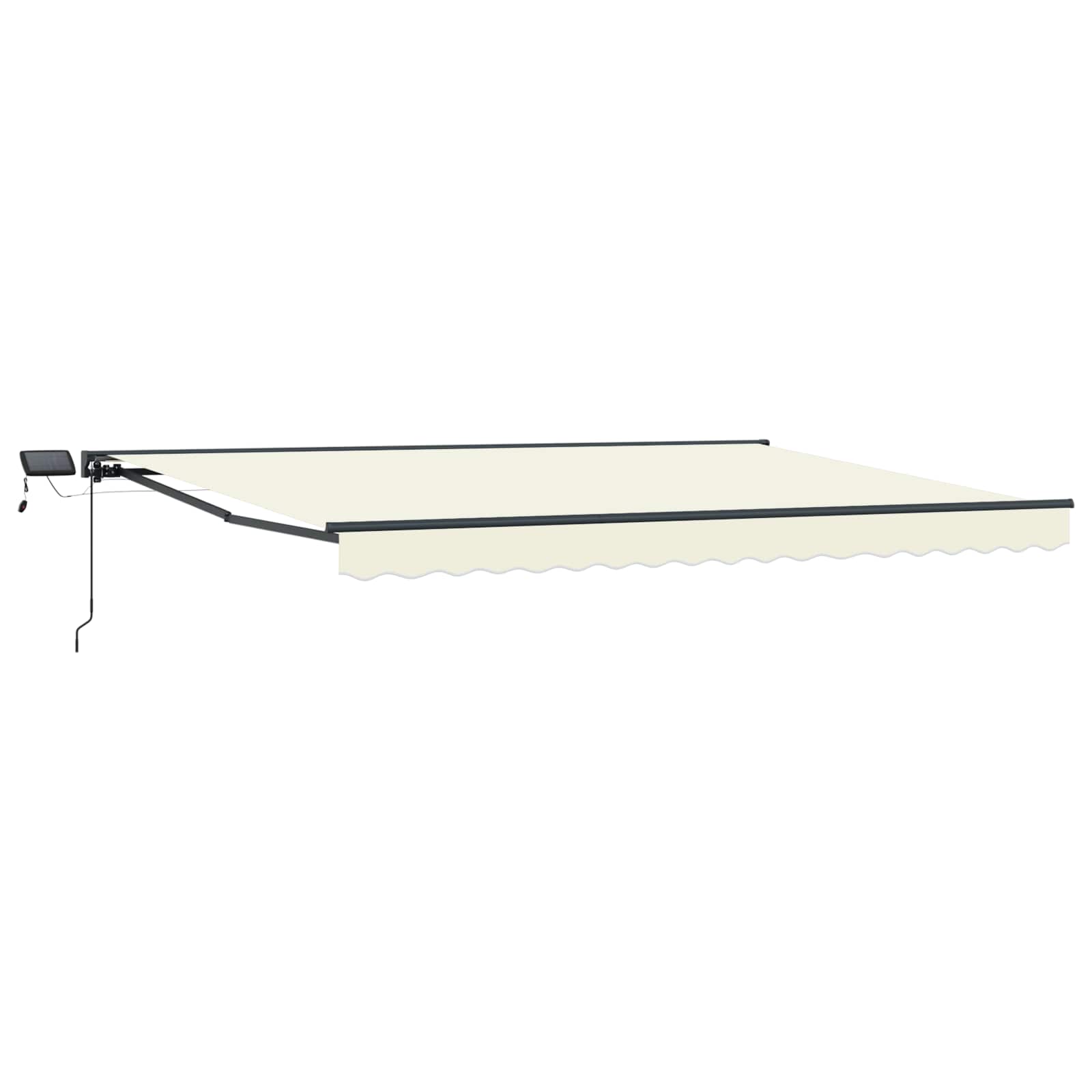 Manuaalne varikatus LED-idega Kreem ja antriit 5 × 3,5 m
