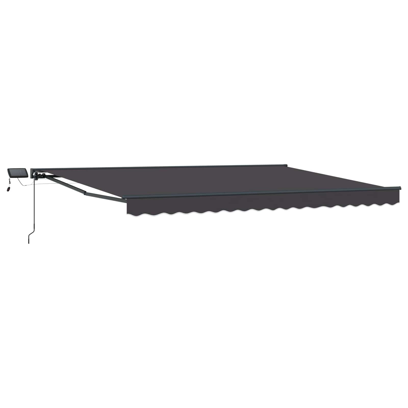 Manuaalne varikatus LED-idega Antratsiit 5 × 3,5 m