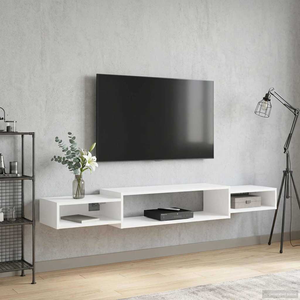 Seinale paigaldatav TV kapp Seinale kinnitav Valge