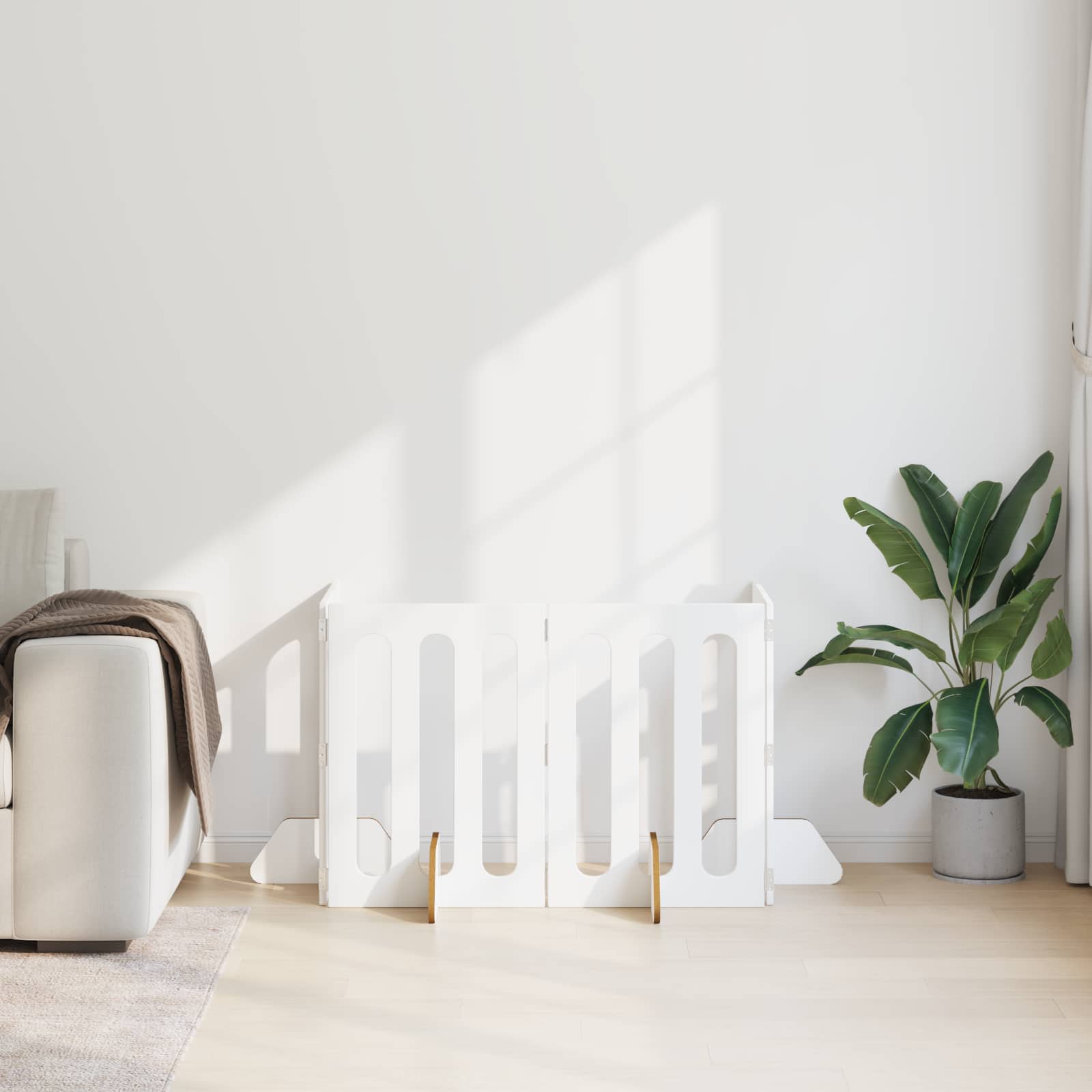 Volditav lemmikloomade aed 4 tk Valge 201 x 38 x 70 cm