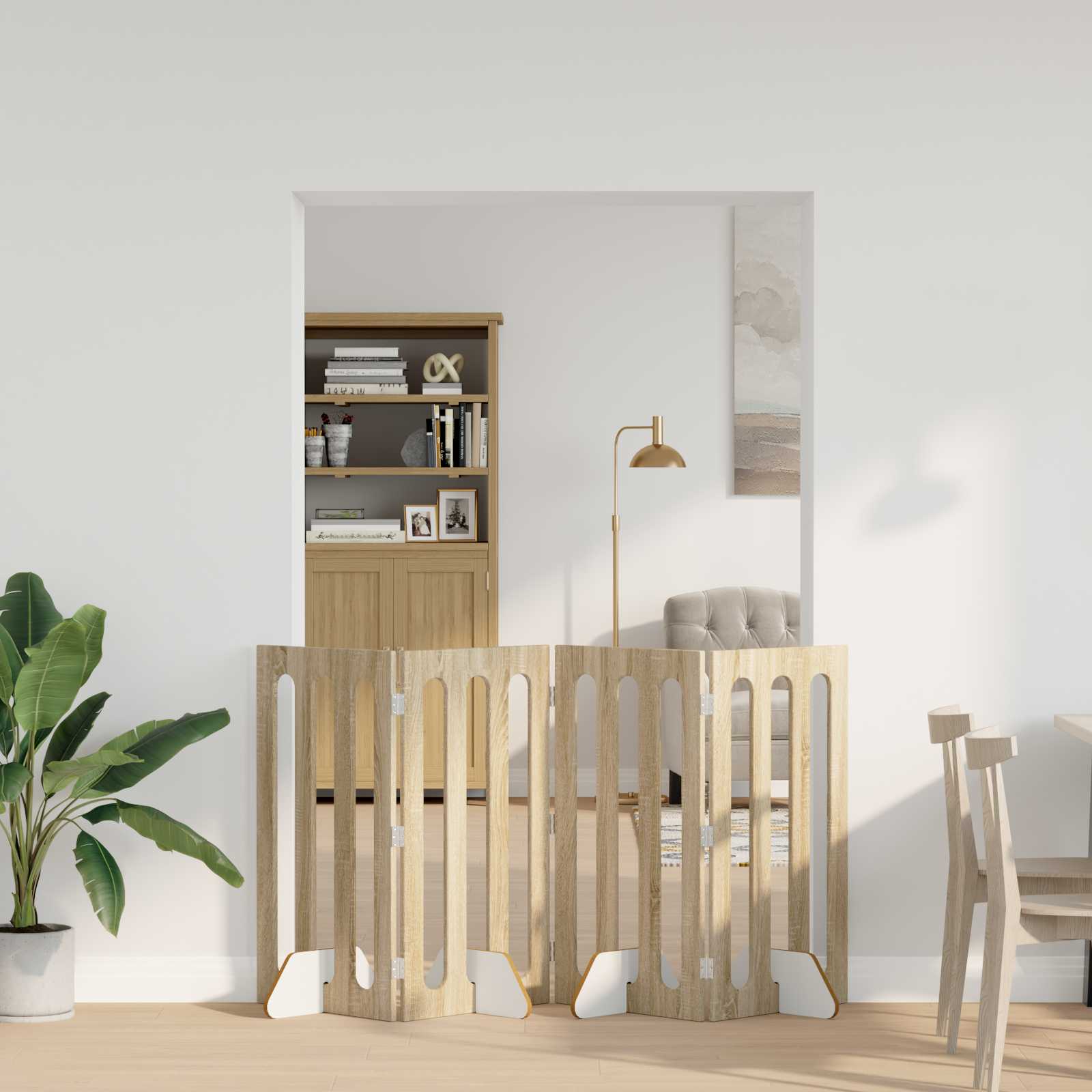 Volditav lemmikloomade aed 4 tk Sonoma tamm 201 x 38 x 90 cm