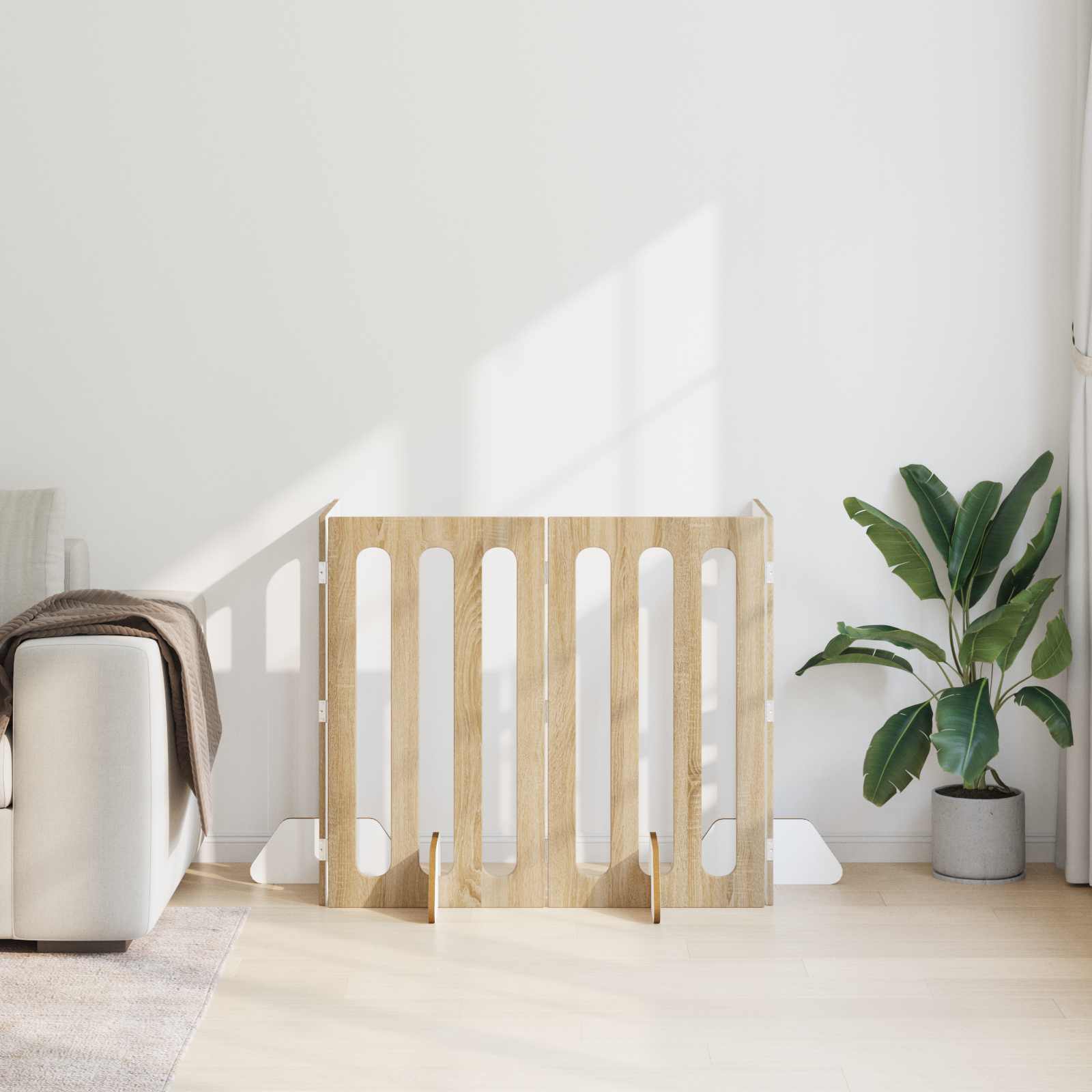 Volditav lemmikloomade aed 4 tk Sonoma tamm 201 x 38 x 90 cm