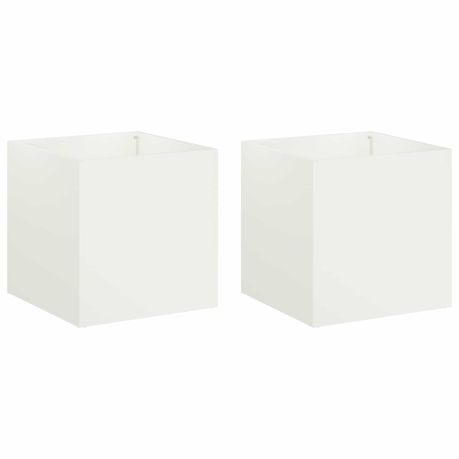 Aia istutuspot 2 tk Valge 25 x 25 x 25 cm Külmvalmistatud teras