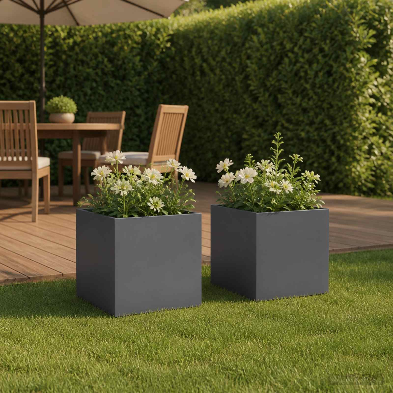 Aia istutuspot 2 tk Antratsiit 25 x 25 x 25 cm