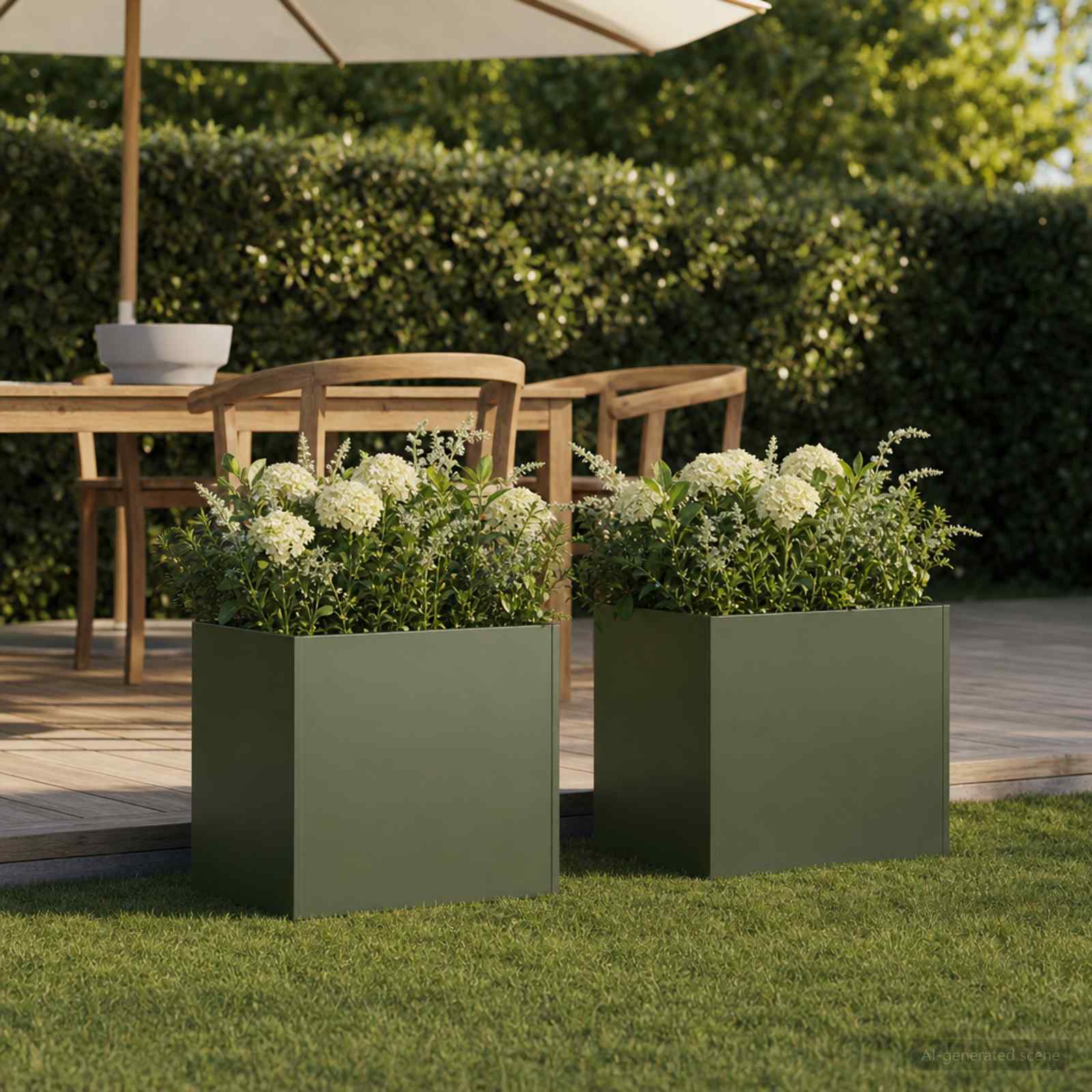 Aia istutuspot 2 tk Oliiviroheline 45 x 45 x 45 cm
