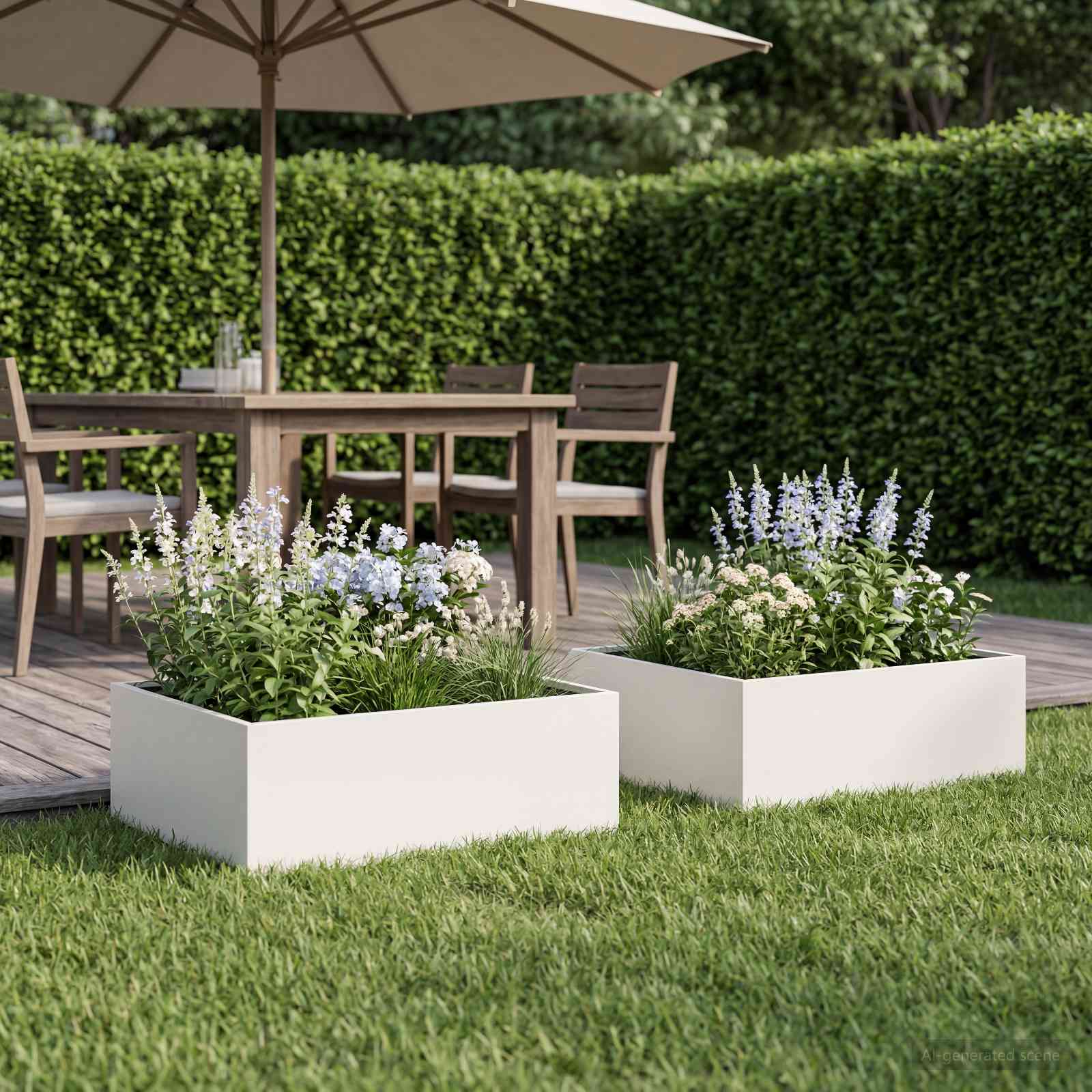 Aia istutuspot 2 tk Valge 60 x 60 x 20 cm Külmvalmistatud teras