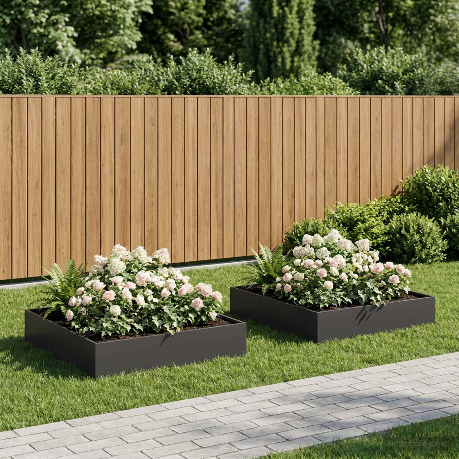 Aia istutuspot 2 tk Must 100 x 100 x 20 cm