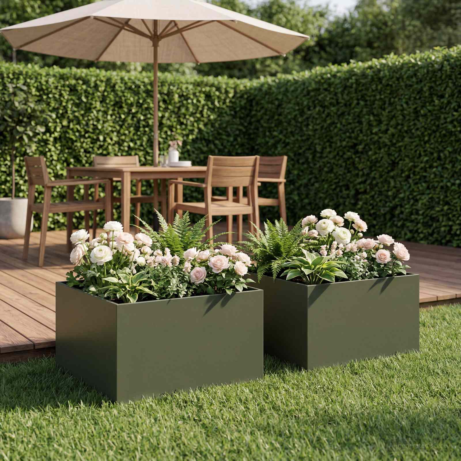 Aia istutuspot 2 tk Oliiviroheline 60 x 60 x 30 cm