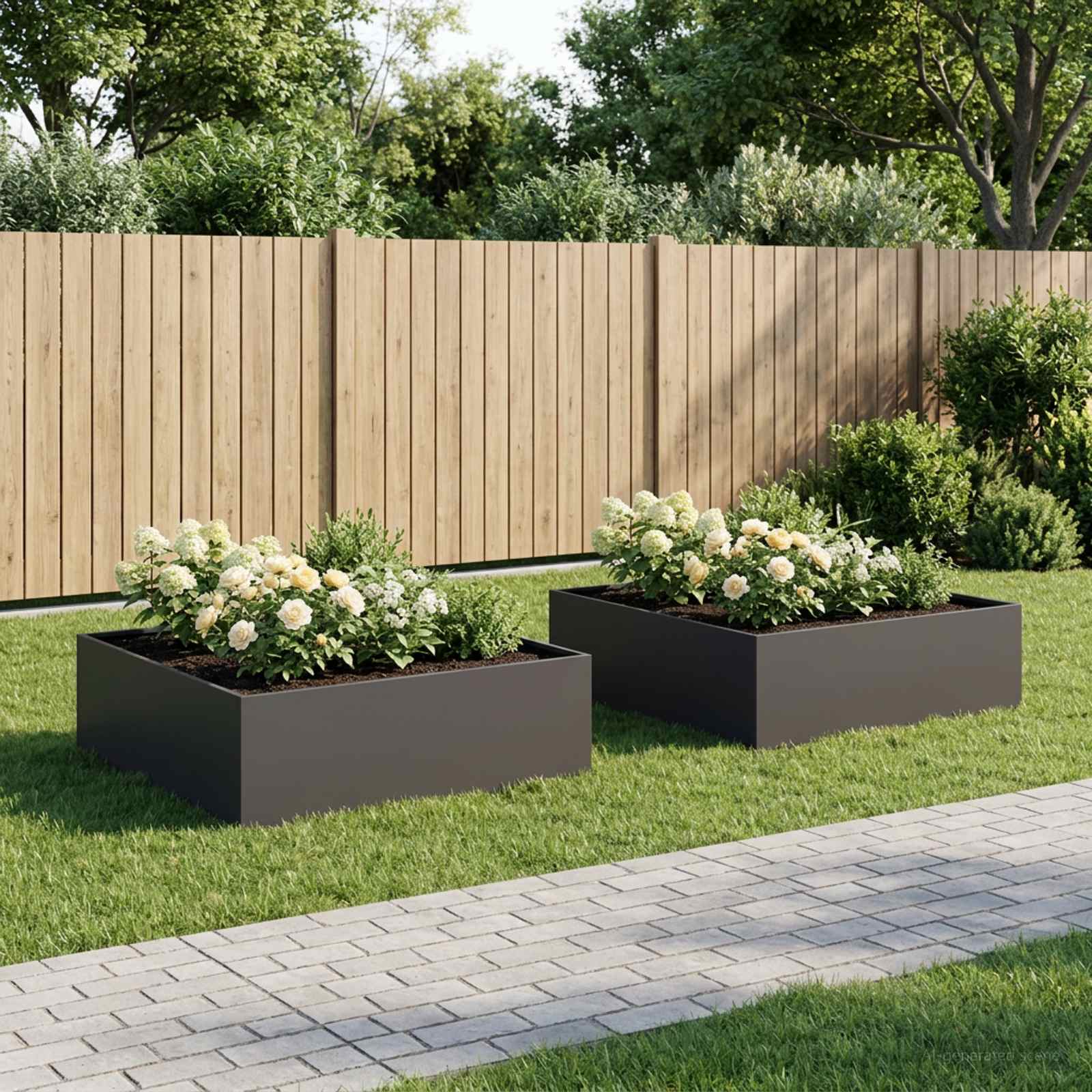 Aia istutuspot 2 tk Must 100 x 100 x 30 cm