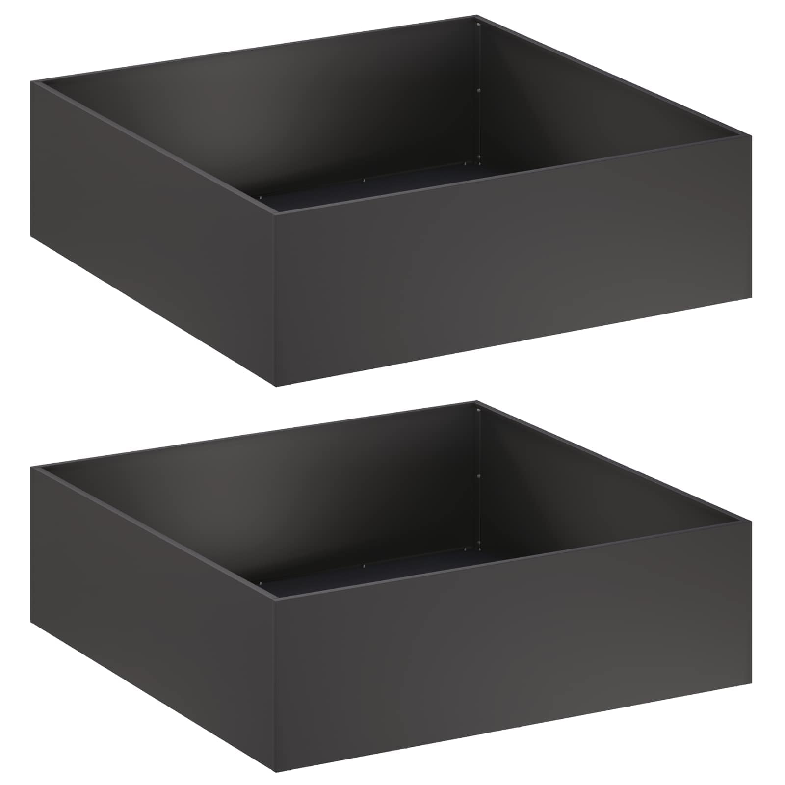 Aia istutuspot 2 tk Must 100 x 100 x 30 cm