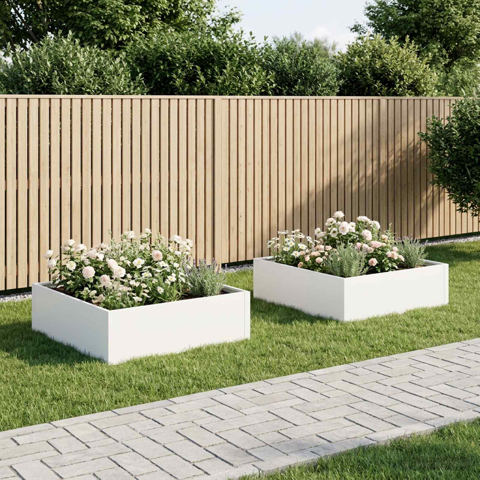 Aia istutuspot 2 tk Valge 100 x 100 x 30 cm