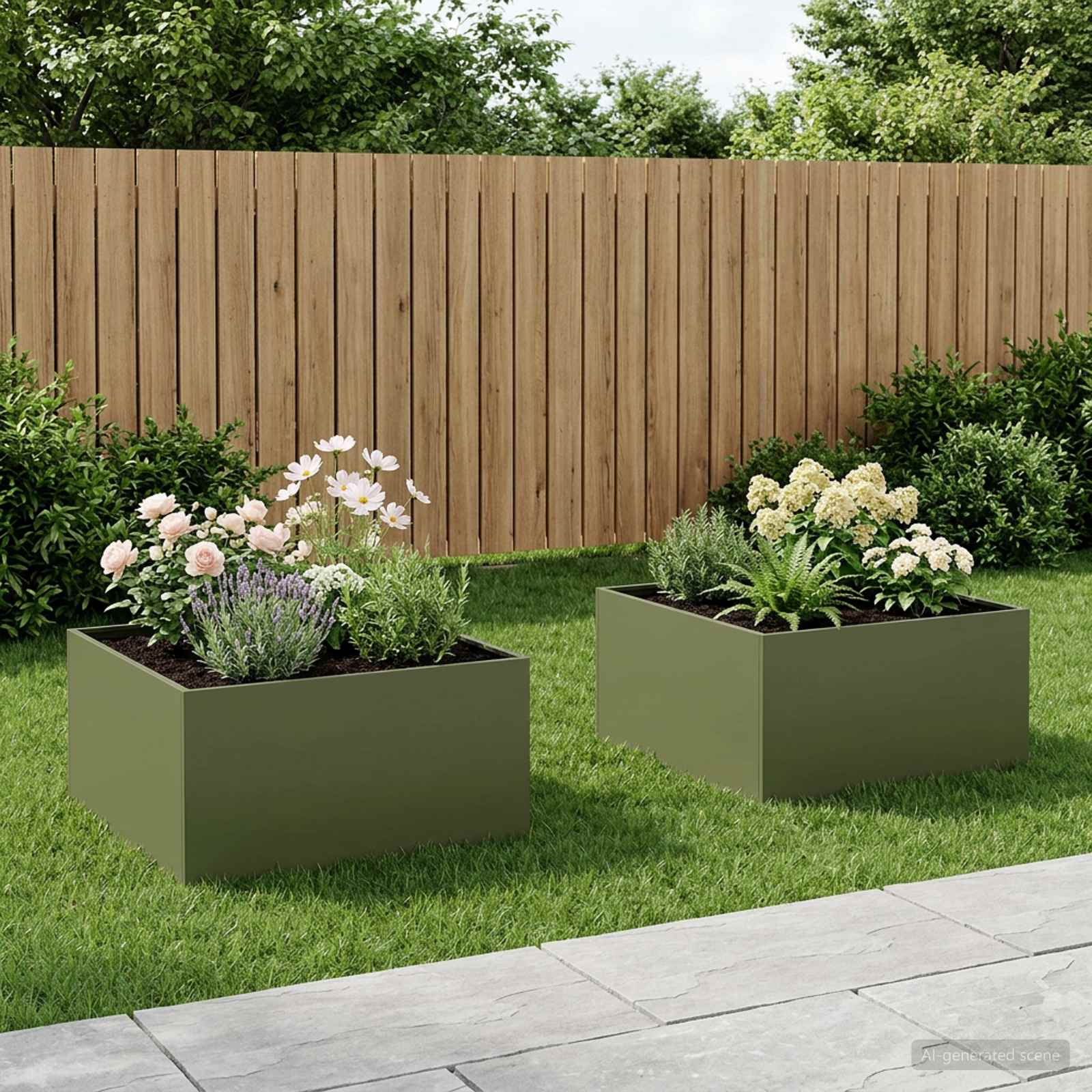 Aia istutuspot 2 tk Oliiviroheline 60 x 60 x 40 cm