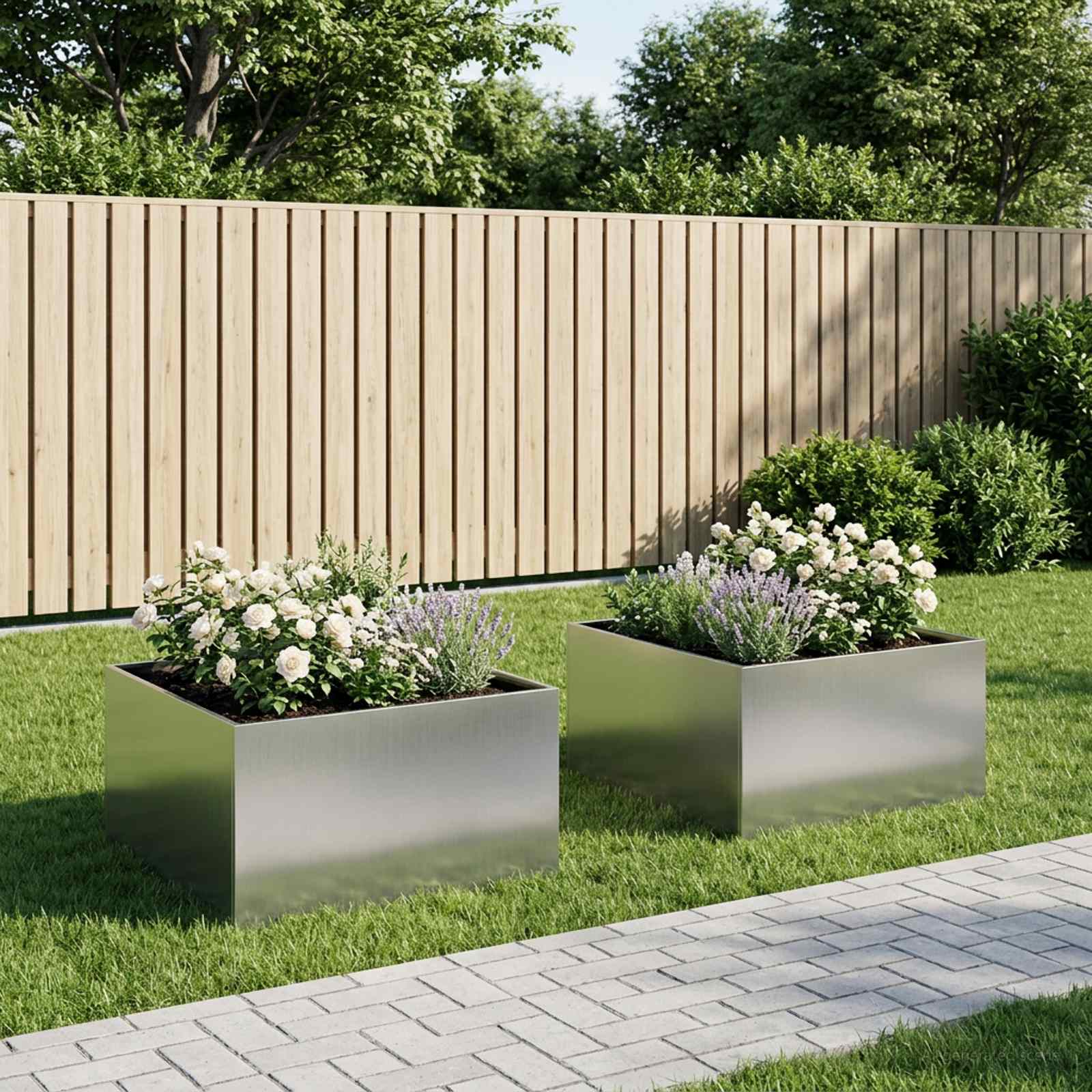Aia istutuspot 2 tk Hõbedane 60 x 60 x 40 cm Tsingitud teras
