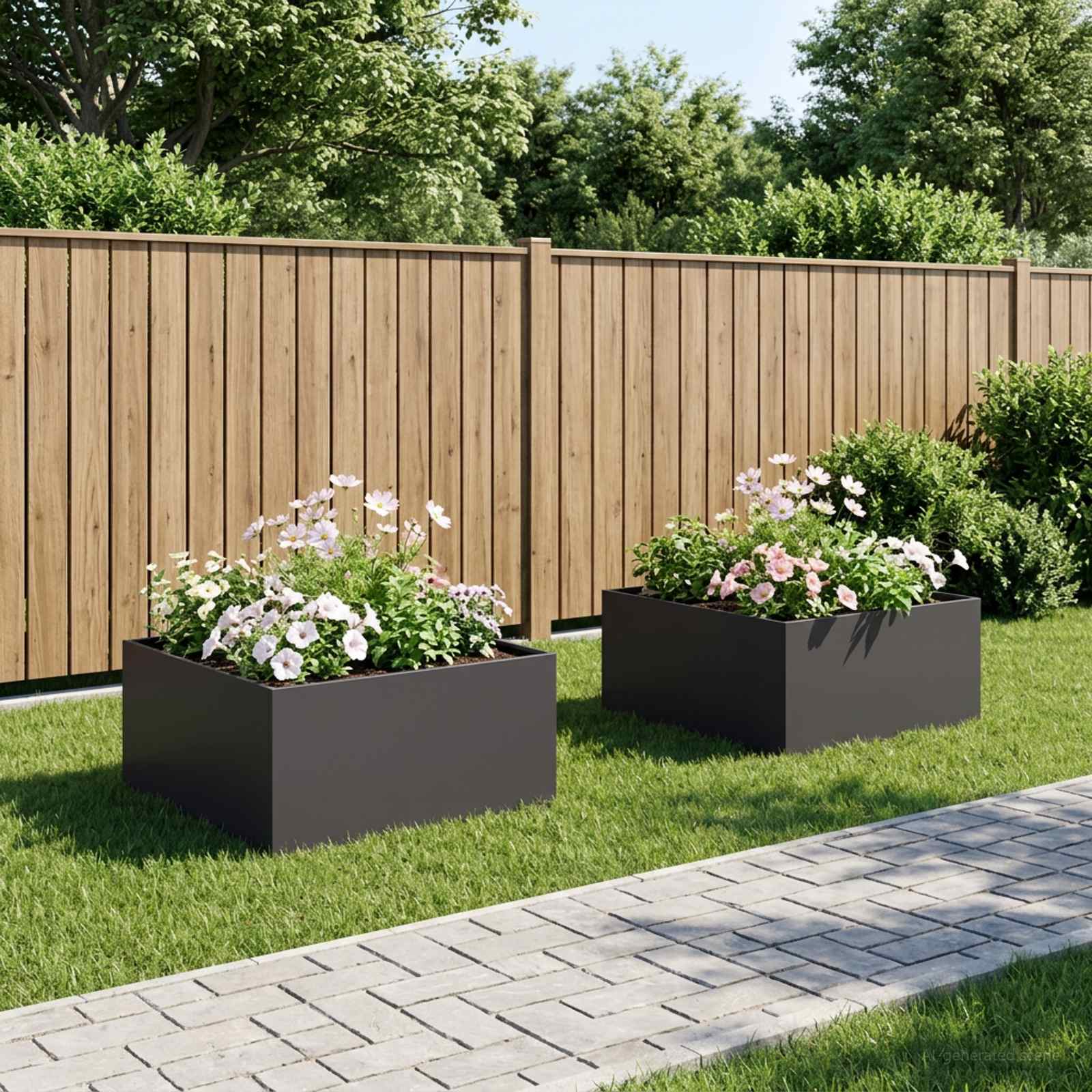 Aia istutuspot 2 tk Must 100 x 100 x 40 cm