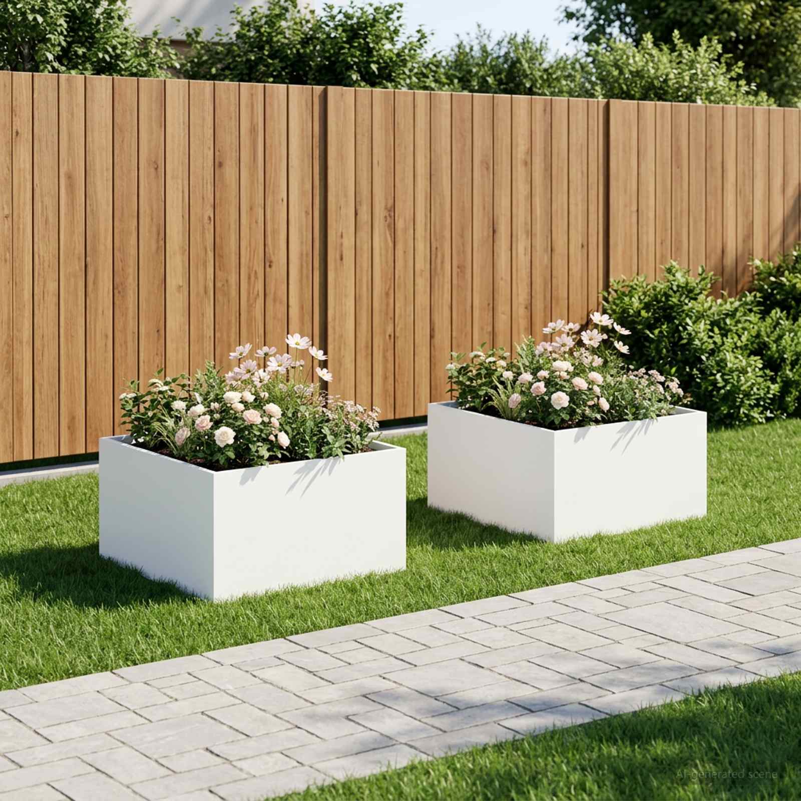 Aia istutuspot 2 tk Valge 100 x 100 x 40 cm